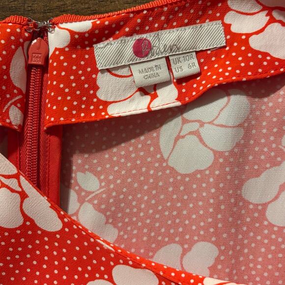 Boden Anthropologie Women’s 6 Dress Midi Fit Flare Short Sleeve Floral Pockets - Picture 4 of 12